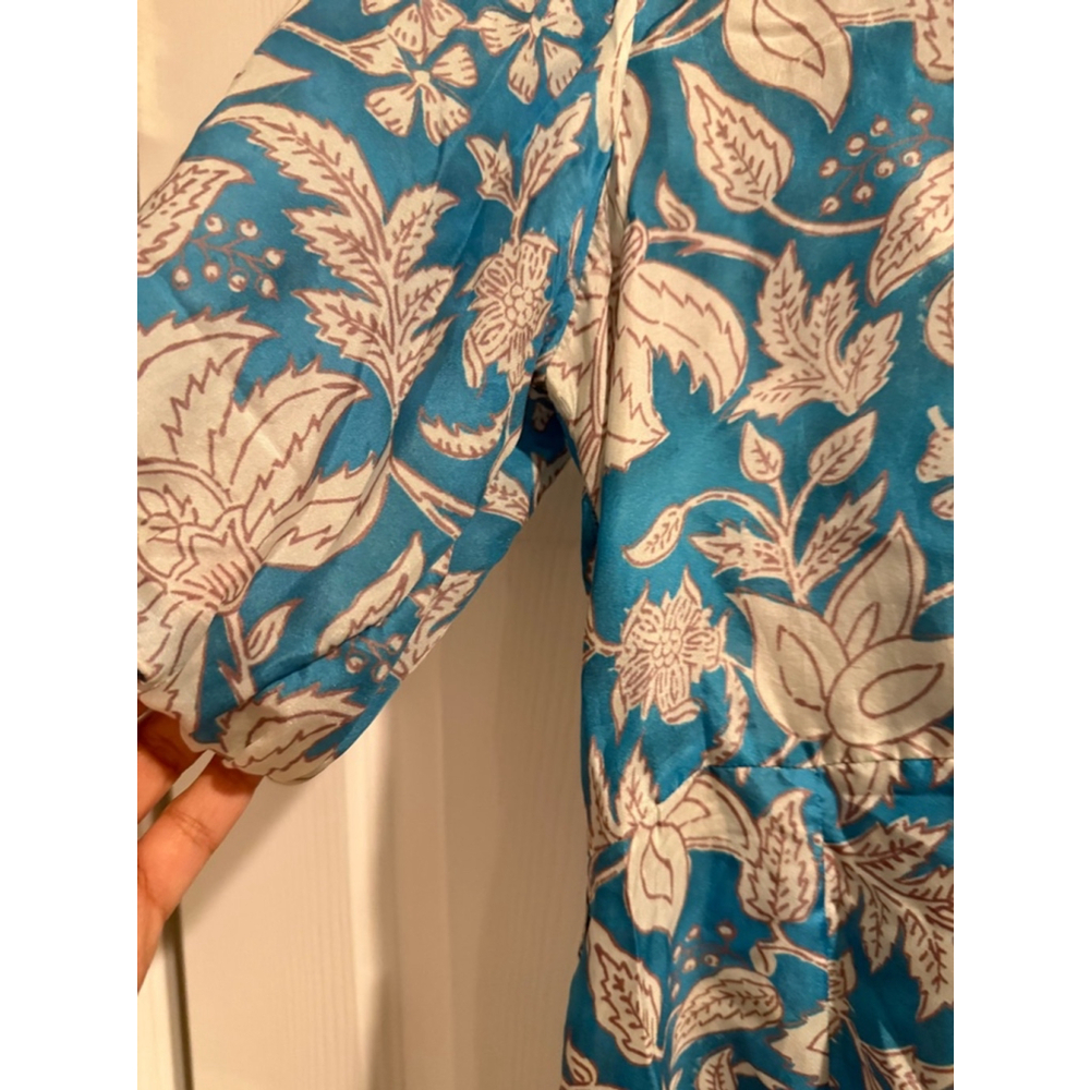 HANNAH ARTWEAR Gaia Belted Ruffled Floral-print Washed Silk-satin Mini Dress - - Picture 4 of 10